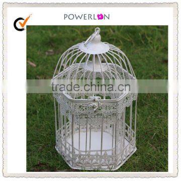 New design Hot Sale Metal Wire Mesh Pentagon Hanging Bird Cages