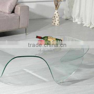 modern 12mm 15mm safety bend glass coffee table