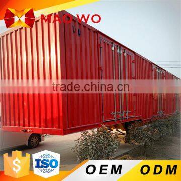 China factory Steel material 50 tons 3 axles cargo box van semi trailer cheap price