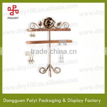 Metal wire flower earring organizer jewelry display stand