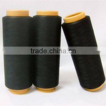 polyester dope dyed black yarn dty 150/48 black yarn knitting polyester