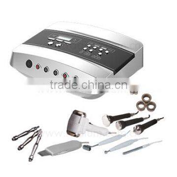 Diamond micro-dermabrasion+skin scrubber+ultrasonic+cool and hot hammer+galvanic 5 in 1 beauty equipment