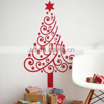 Christmas custom DIY tree home wall decor stickers water-proof removable vinyl home decoration tree wall decal