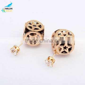 High quality acrylic drilling five-pointed star fashion stud earrings jewelry wholesale