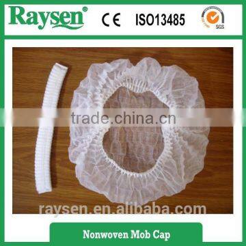 Disposable non-woven mob cap with single elastic for medical service