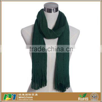 Fashion Design Dark green Warm Cozy Crocheted Knit Scarves For Women