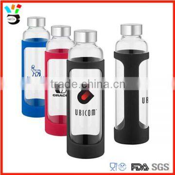 borosilicate glass 25oz glass water bottle with printed logo