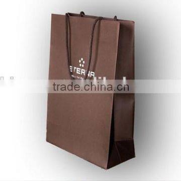 Clothing packaging brown accept custom fancy wood paper hand bag