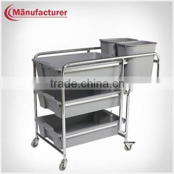 Multifunctional floor metal cleaning service tool trolley with bucket