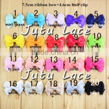 7.5cm ribbon hair bow with hair clip, wedding hair accessories