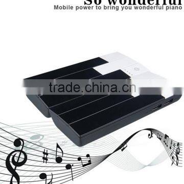 2pc 15000mah Portable Backup Battery Charger External Battery Black-and-White Piano Keys Piano Power Bank