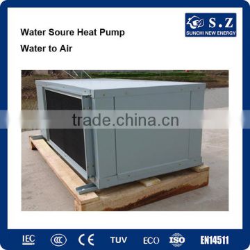 Running -35C cold winter high efficiency 5kw,9kw,15kw,18kw ground water to room air duct heating +cooling geothermal generator