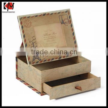 Spot UV Logo Gift Box Custom Cardboard Drawer Box With Pull Tab