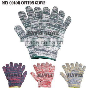 Cheapest Mix Colored Safety Work Knitted Poly Cotton Glove/Guantes De Algodon