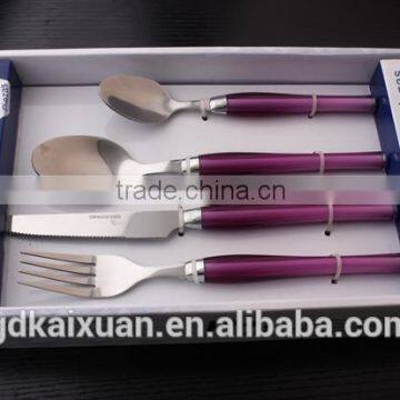 72 PCS Home Plastic Handle Stainless Steel Flatware Set KX-P022 photo-6