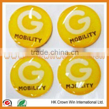 custom non-yellow decoration PU epoxy sticker