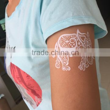 Temporary Transfer White Color Elephant Body Tattoo