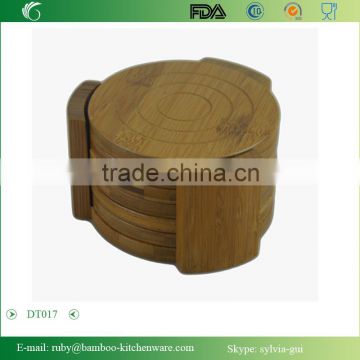 Sales Promotion Round Shape Bamboo Wooden MugTrivet Hot Pot Pan Insulation Mat Feature Gift