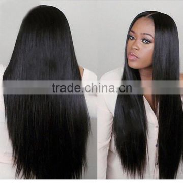 Fuller lace wig Brazilian silky straight unprocessed virgin 100% human hair wigs cheap virgin brazilian hair