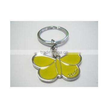 Metal yellow butterfly keychain