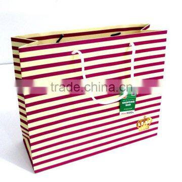 sripe pattern paper shopping gift bag