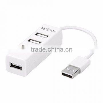 480Mbps High Speed Black White Mini 4 Port USB Hub 2.0