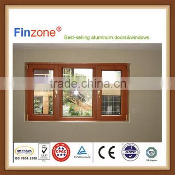 Quality useful wooden grain surface aluminum window