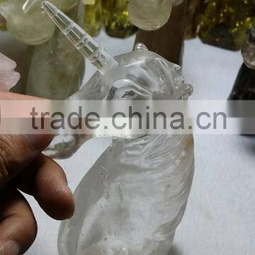 Wholesale Carved Crystal Stone Unicorn,polished Crystal for Gifts photo-5
