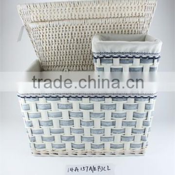 set of 5 wicker laundry baskets