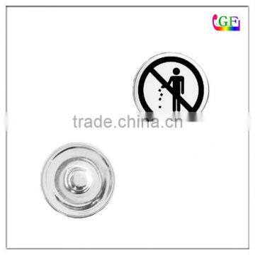 Custom metal Prohibition Safety Signs charm snap button