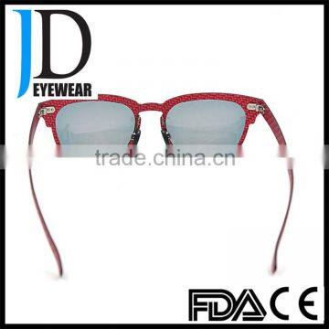 Old Fashion High-tech Look Red Carbon Fiber Sunglasses With Custom Logo