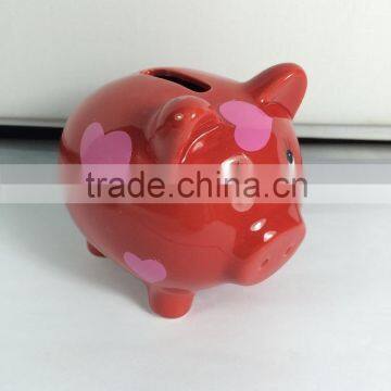 Hot sale home decoration ceramic piggy bank