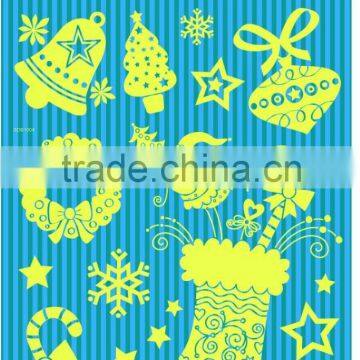 Christmas decoration night glow sticker room decorative sticker glow in the dark removable window sticker