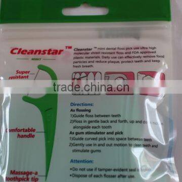Cheap PE Line Personalized Dental Floss Pick in Bag