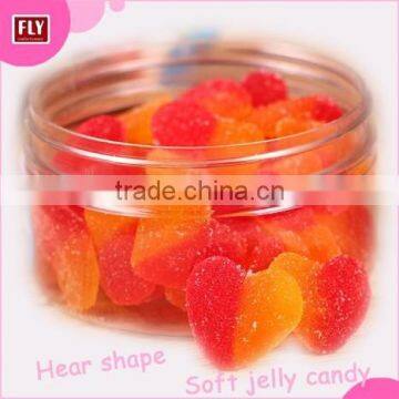 Halal health food sugar coated Heart shape soft Jelly candy