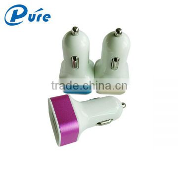 Wholesale 5V 2.1A 2 port dual usb smart car charger for ipad and mobile phone