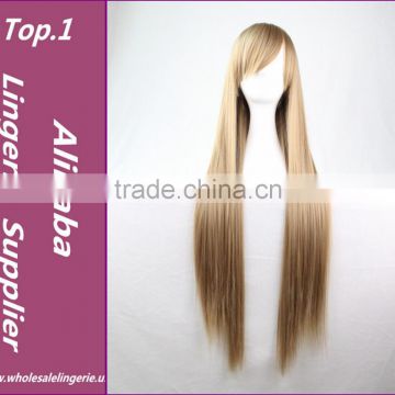 100Cm Drag Queen Manic Panic Wigs Harajuku Anime Cosplay Wigs Heat Long Straight Synthetic Wig With Bangs Perruque