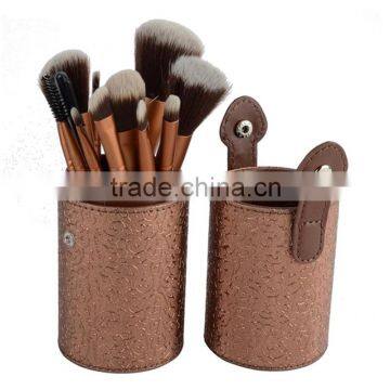 12pcs Goat Hair Professional Makeup Tools Kit Blusher Make up Brushes 2015