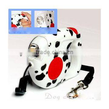 Flashlight Plastic garbage bag Black Spot Stretch pet leash ,Retractable Pet Dog leash