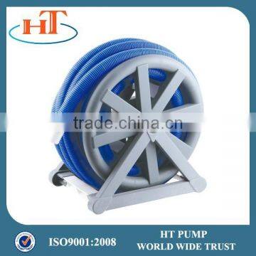 Plastic garden hose reel with vaccum hose