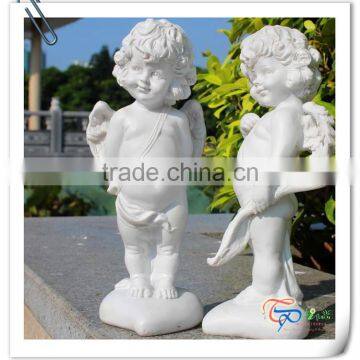 Popular white fiberglass resin cute angel statue table decoration