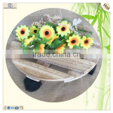 antique color roller universal wheel round plate tray