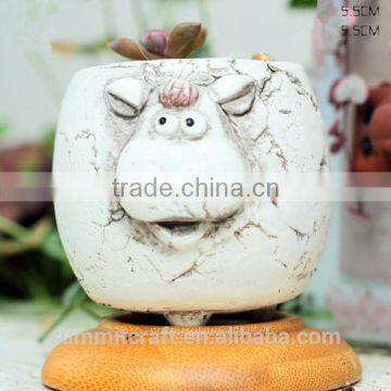 Mini White Zodiac Animal Decorative Succulent Ceramic Flower Pots photo-5