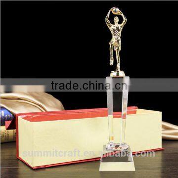 Delicate Metal Figurine Crystal Sports Award Basketball Trophy photo-5