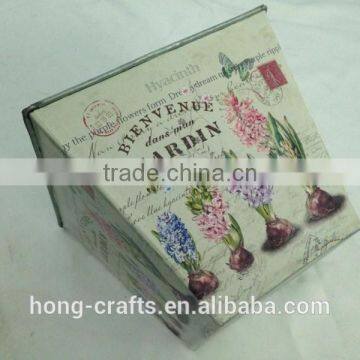 2016 Lavender Design Paper Decal Metal Square Flower Pot for Garden photo-5