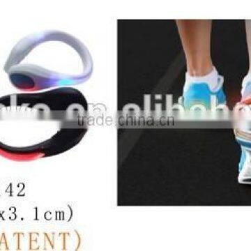 Fashion sports LED light safety clip/LED warning shoe clip/runner safety shoe light clip