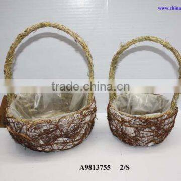 rattan basket for flower