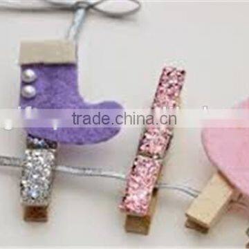 2017 Felt kid toy with wood clip for Christmas decoration made in China