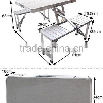 METAL FOLDING IRON TABLE AND CHAIRS WITH ALUMINUM LEGS photo-4