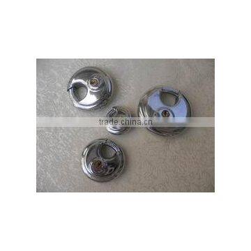 Solid Chromed Hardened Stainless Steel Disc Padlock With Brass Cylinder photo-4